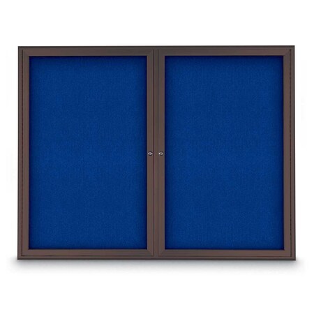 United Visual Products Sliding Door Indoor Enclosed Corkboard, 9 UV9030ACS-GOLD-MEDGRY